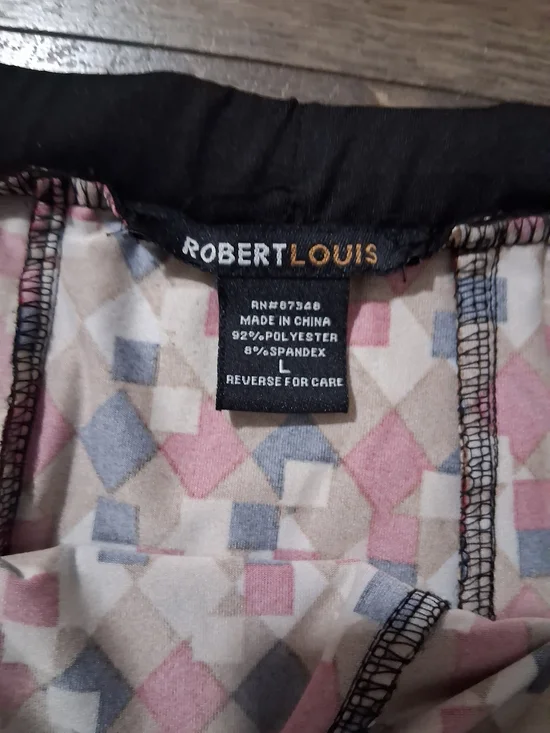 Robert Louis Geometric A-Line Skirt in Brown Red and Cream Flowy Sz Large - Picture 5 of 5